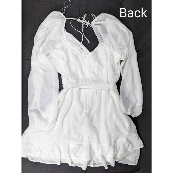 Hannah Textured Front Tie Mini Dress Women's 3x White NWT - Picture 7 of 11